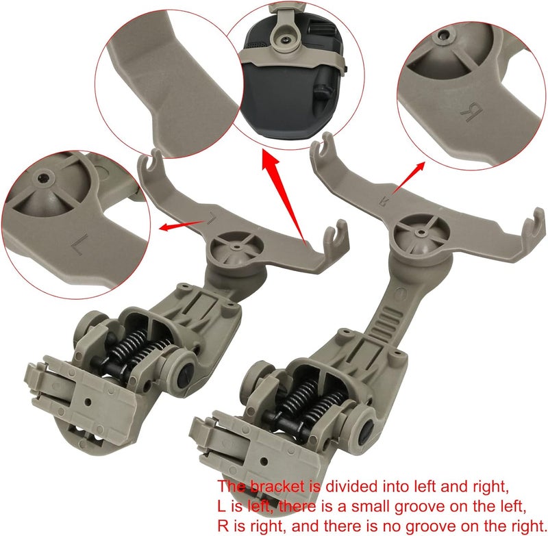 HEARFALCOM Tactical Helmet ARC Rail Adapter Accessories - Compatible with Walker's Razor Earmuffs - Image 5